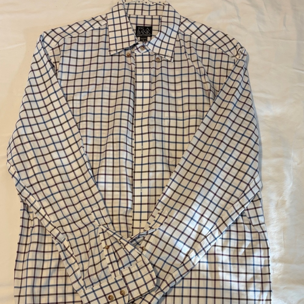 Jos. A. Bank Blue and White Checkered Shirt